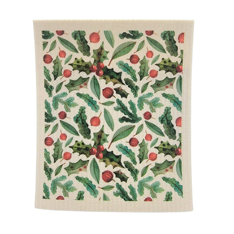 Three Bluebirds Swedish Dishcloths | Winter Wreath Swedish Dishcloth