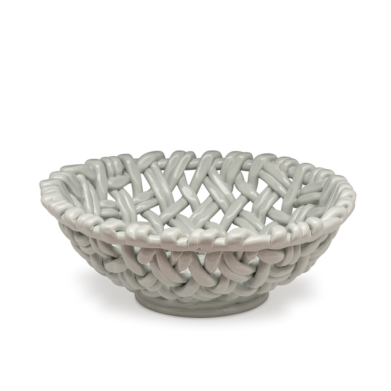 Skyros Designs | Small Round Basket, Sheer Blue