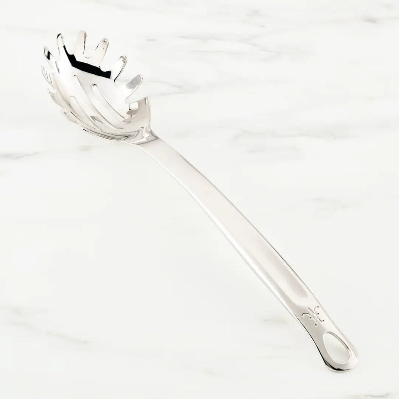 Hestan Provisions | Stainless Steel Pasta Fork, 13 with ergonomic handle and artisan-polished finish, designed for precise pasta serving.