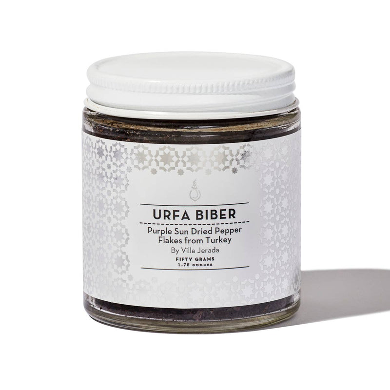 Villa Jerada - Urfa Biber - 50g jar of Turkish sun-dried pepper flakes, offering a complex, smoky flavor, ideal for enhancing culinary creations.