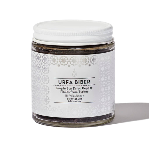 Villa Jerada - Urfa Biber - 50g jar of Turkish sun-dried pepper flakes, offering a complex, smoky flavor, ideal for enhancing culinary creations.