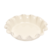 Emile Henry | Deep Ruffled Pie Dish, Clay, featuring a fluted rim, ideal for baking pies with a rustic, handcrafted aesthetic.