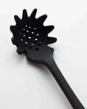 GIR Get It Right - GIR Spaghetti Spoon: Black, featuring a seamless design with holes for efficient scooping, made from hygienic, platinum-cured silicone.