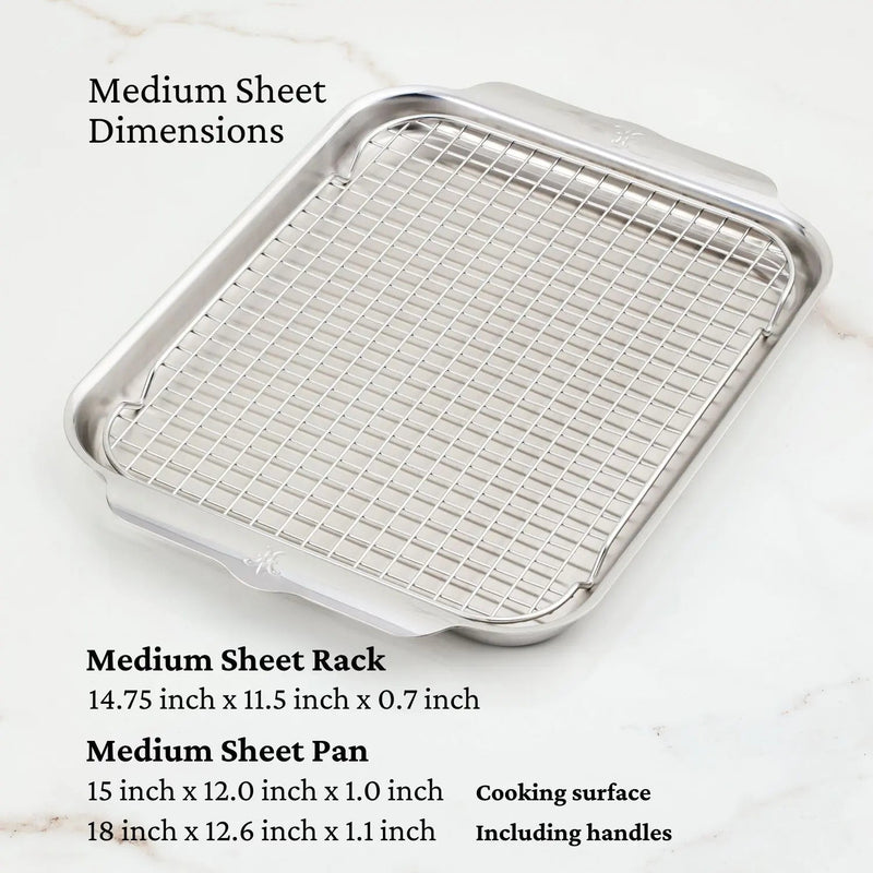 Hestan | OvenBond Tri-Ply Bakeware, Medium Sheet Pan with Rack
