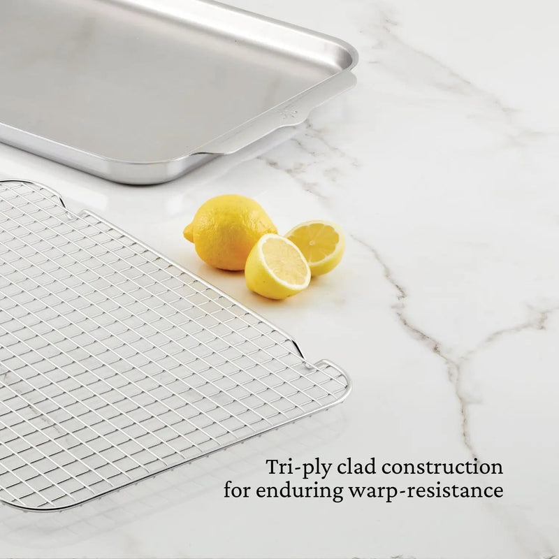 Hestan | OvenBond Tri-Ply Bakeware, Medium Sheet Pan with Rack