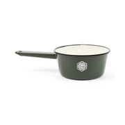 Crow Canyon Home | Camp Wandawega x CCH Enamelware Sauce Pot, featuring a durable design with a handle, ideal for versatile cooking tasks.