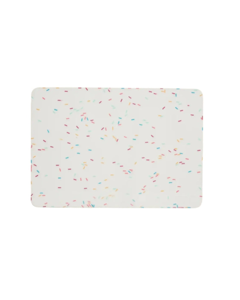 GIR Get It Right - GIR Baking Mat 9x12: Sprinkles, featuring a white rectangular surface with colorful sprinkles, ideal for versatile baking needs, fits standard quarter sheet pans.