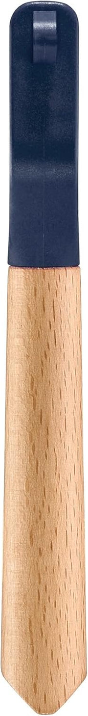 Opinel | T Duo Peeler with Wooden Handle, showcasing dual stainless steel blades for peeling and julienning, featuring a varnished beechwood handle for comfortable use.