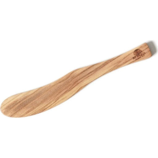 Berard Olivewood Spreader, a flat-edged, paddle-shaped wooden utensil, ideal for spreading and cooking, reflecting Athens Cooks' dedication to quality kitchen tools.