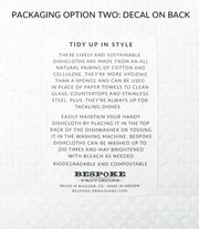 Bespoke Provisions - Eggs Swedish Dishcloth with black text detailing usage and care, displayed on a white background.