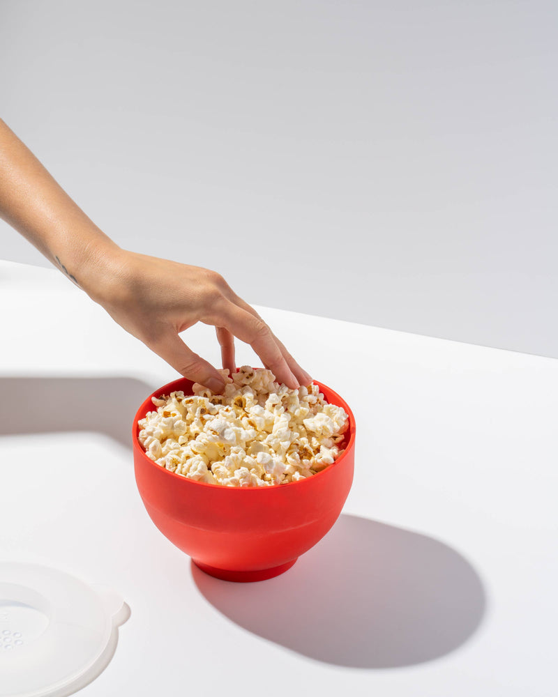 W&P | Standard Size Popcorn Popper - Silicone Reusable Maker: Red / Standard