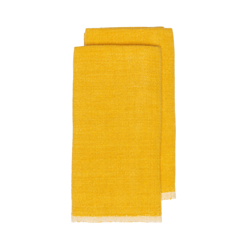 Couleur Nature | Chunky Linen Mustard Towels, Set of 2