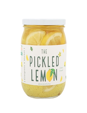 PICKLES by Evergreen and Market - The Pickled Lemon: Specialty jar with thin lemon slices in briny liquid, labeled Citrus Crunch from Athens Cooks.