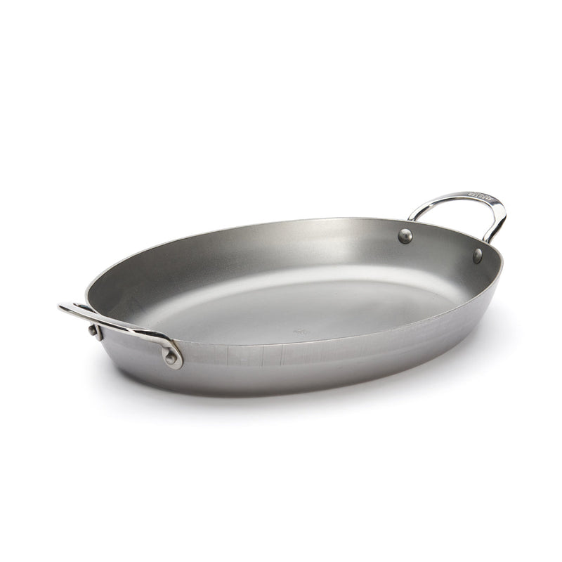 De Buyer | Oval Roasting Pan with handles, ideal for oven or grill cooking, perfect for roasting meats or vegetables, enhancing your dining experience.