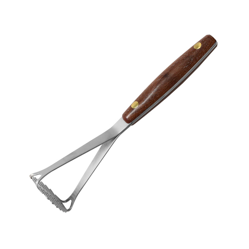 Lamson | Vintage Mini Avocado + Spud Masher with wooden handle and silver-gold head, ideal for mashing small portions efficiently.
