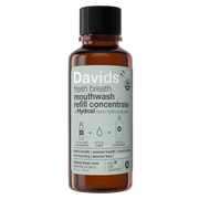 Davids Hydroxi™ fresh mint mouthwash refill kit, featuring a 4oz concentrate bottle for mixing with water, supporting enamel health and fresh breath.