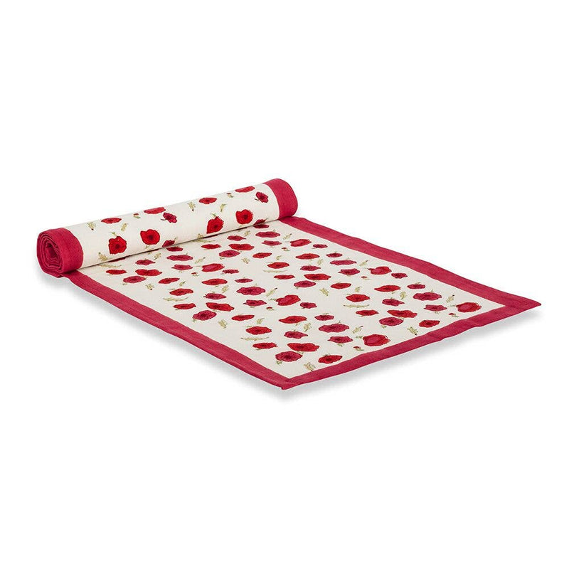 Couleur Nature | Poppies Table Runners, Red/Green
