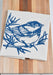 Hearth and Harrow - Organic Cotton Chickadee Tea Towel in Navy Blue.