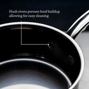 Hestan | Cookware, 1.5qt Saucepan + Lid features smooth flush rivets for easy cleaning in Athens Cooks' curated kitchen collection.