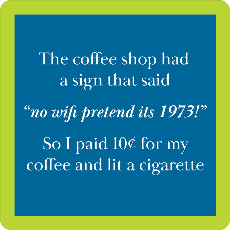 Drinks on Me - COASTER Cigarette: A humorous resin and cork coaster, perfect for adding charm and laughter to coffee tables or bar carts.