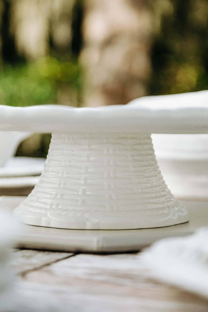 Provvista Designs | Basket Jubilee Cake Stand, White