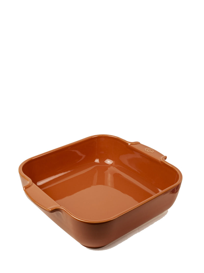 Peugeot | Appolia Square Baking Dish 11 inches, Terracotta; ceramic, high edges, molded handles, ideal for even cooking and easy handling.