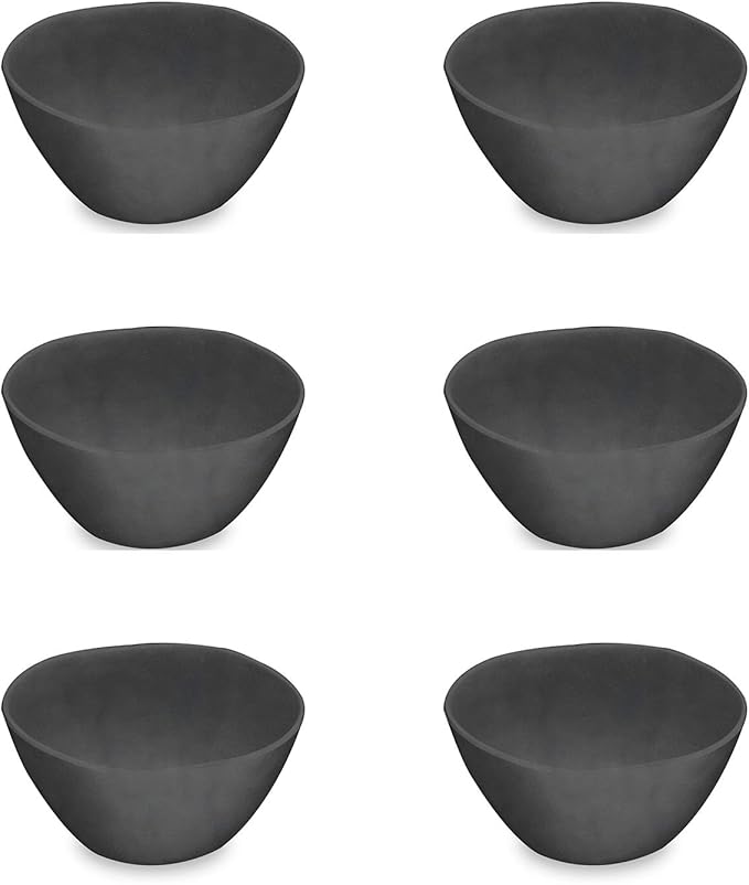 TarHong | Planta Matte Cereal Bowl - Black: Eco-friendly, 6 diameter, shatterproof bowl with organic edges, perfect for sustainable dining.