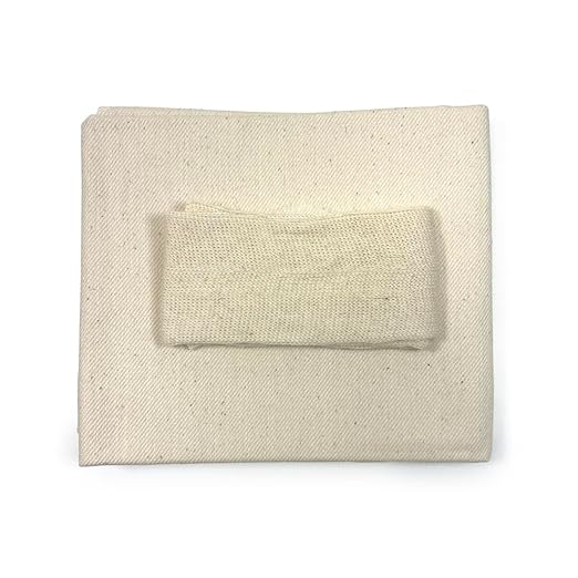 Natural Pastry Cloth & Rolling Pin Cover, featuring a neatly folded white fabric, ideal for seamless dough preparation, highlighting Athens Cooks’ dedication to quality kitchen tools.