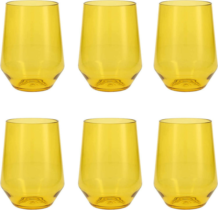 Shatterproof Tritan Outdoor Multi-Colored Wine Glasses.