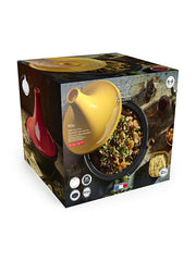 Peugeot | Appolia Atlas Tagine 12 Inches - Red, featuring a 30 cm ceramic base and lid, ideal for slow-cooking, serves 6-8, oven and stovetop-safe.