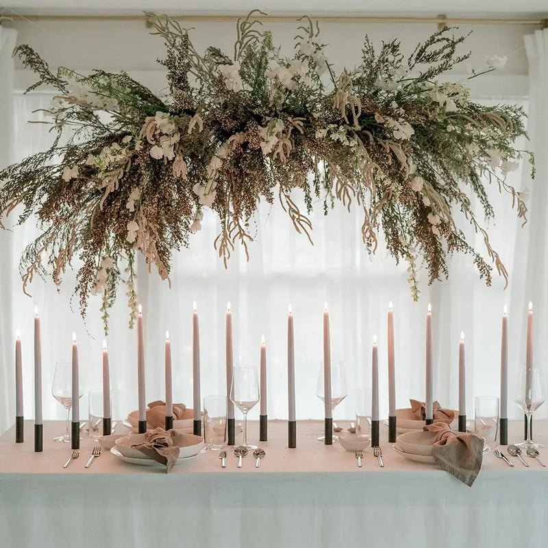 Mo&Co | Beeswax 10 Dipped Tapers - Natural Gold, handcrafted in Pacific Grove with 100% beeswax, featuring a soft glow for enhancing daily moments. Sold in pairs.