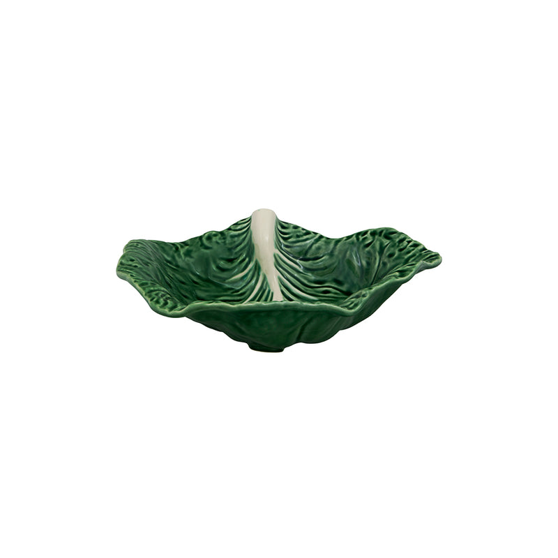 Bordallo Pinheiro | Handmade Cabbage Natural Leaf Crooked, 13 inches