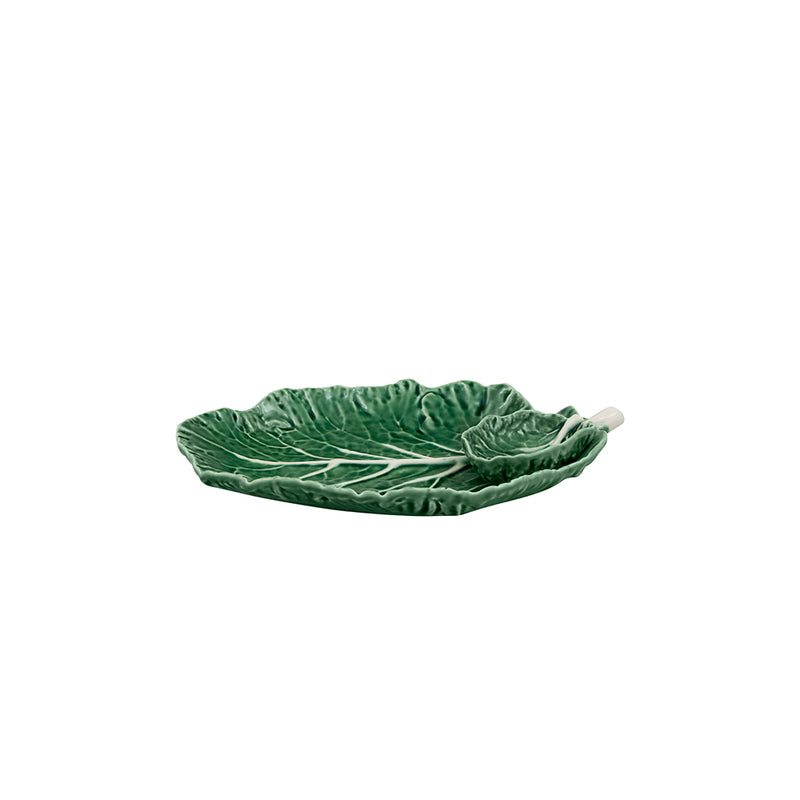 Bordallo Pinheiro | Handmade Cabbage Natural Chip and Dip, 8 inches