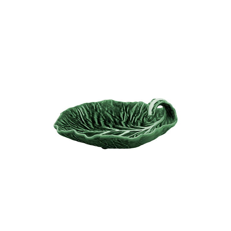 Bordallo Pinheiro | Handmade Cabbage Natural Large Leaf with Curvature, 9 inches
