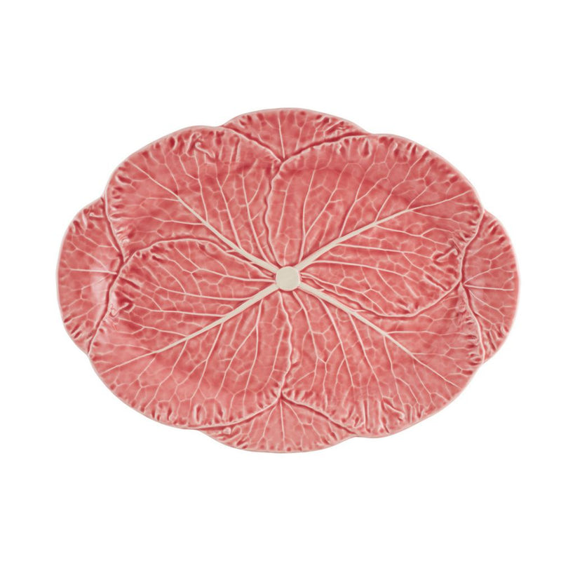 Bordallo Pinheiro | Cabbage Pink Large Oval Platter, 17 inches