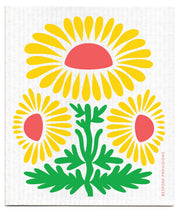 Bespoke Provisions - Sunflower Swedish Dishcloth featuring a vibrant floral design, ideal for sustainable cleaning in the kitchen.