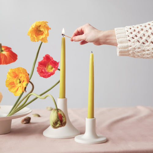 The Floral Society | Candle Holders, Wide, Smoke