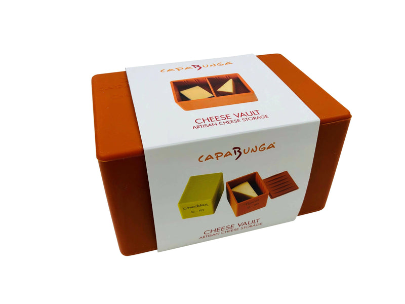 CapaBunga | Cheese Vaults - Soft Cheese - Biscuit (yellow): A specialized storage box designed to preserve artisan cheese freshness and flavor, preventing mold by allowing proper airflow.