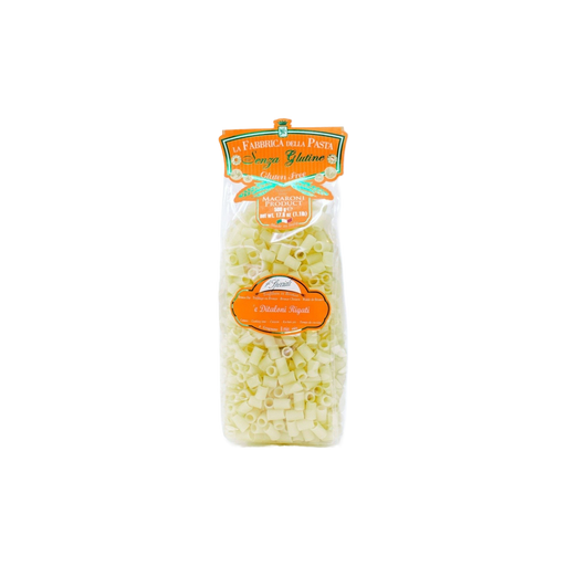 Zia Pia - Gluten Free Ditaloni Rigati by La Fabbrica della Pasta in a clear bag, ideal for soups and sauces, from Athens Cooks.