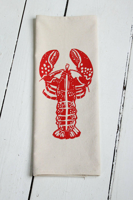 Hearth and Harrow - Lobster Tea Towel - Organic Cotton - Red - Eco-Friendly.