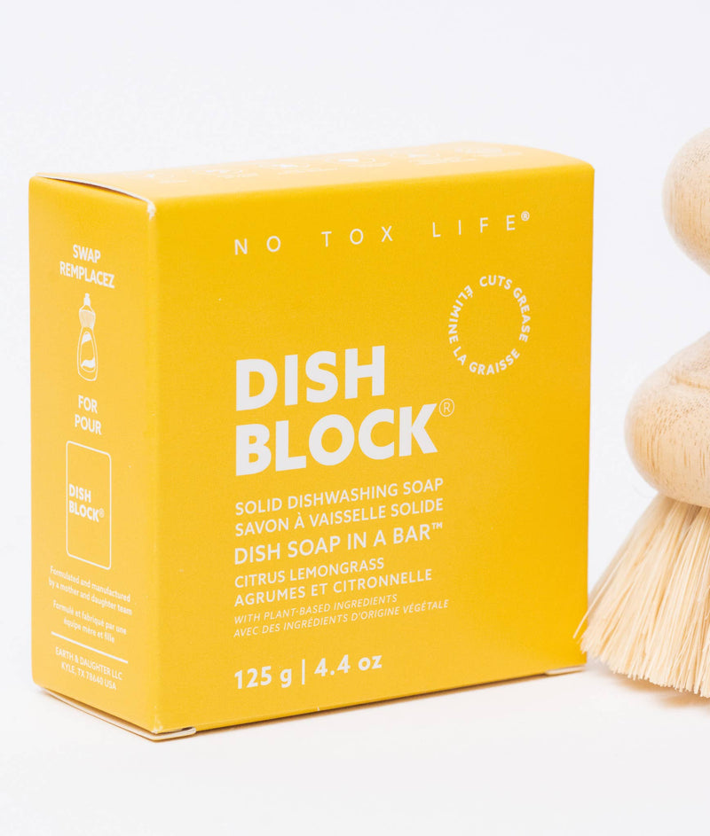 No Tox Life - DISH BLOCK® solid dish soap bar - Citrus Lemongrass - No Tox Life