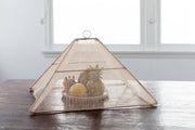 NEEPA HUT | Collapsible Woven Food Tent - Rose Pink, elegantly crafted, keeps bugs out at outdoor events. Handmade in the Philippines, supports local artisans.