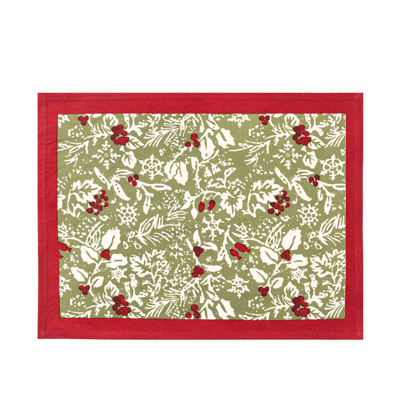 Couleur Nature - Baies de Houx Red & Green Mats - Set of 6