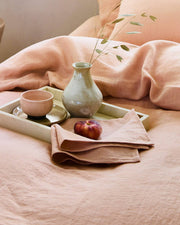 Linen tea towel from MagicLinen, crafted from high-quality European flax, with a hanging loop. Absorbent and durable, ideal for maintaining a tidy kitchen.