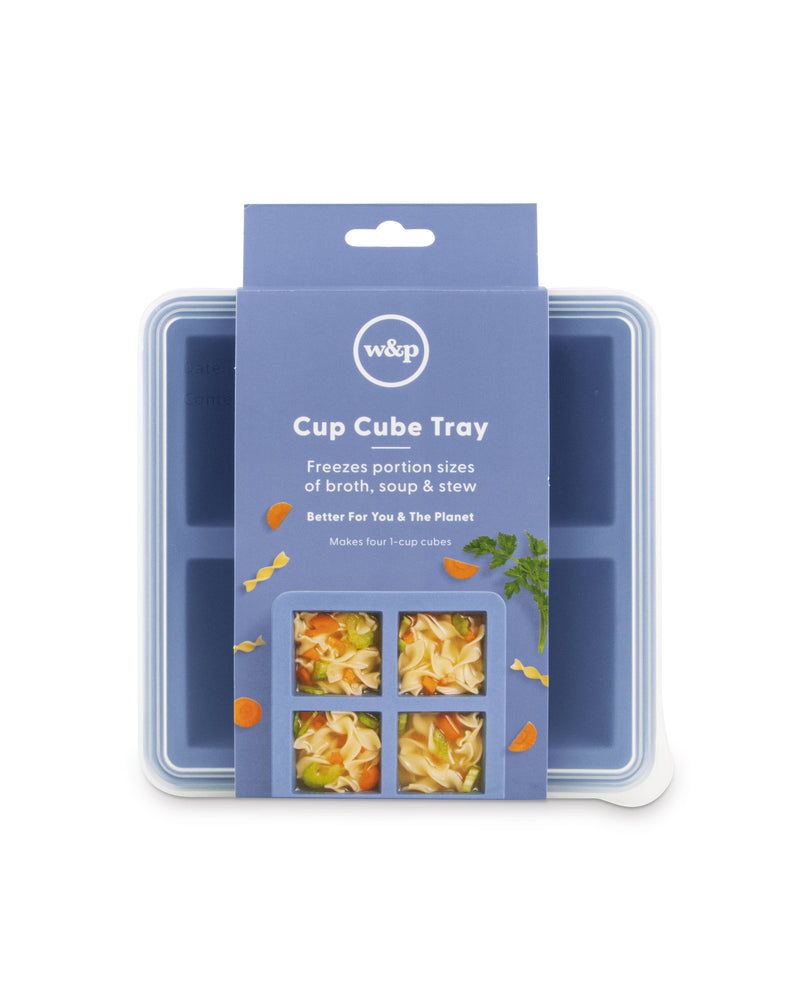 W&P | Cup Cube Silicone Food Storage Meal Prep: Blue / 6 Cube
