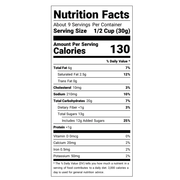 Poppy Hand-Crafted Popcorn - Pumpkin Spice Popcorn Nutrition Facts label detailing serving size, calories, macronutrients, and vitamins for a pumpkin spice flavored product.
