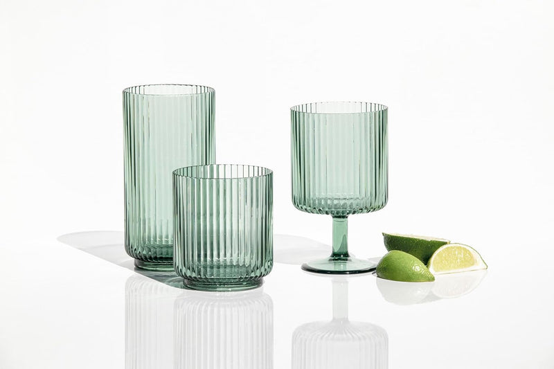TarHong | Mesa Tall Tumbler - Sage Green, acrylic drinkware mimicking glass, ideal for outdoor use, BPA-free, shatterproof, perfect for cocktails or iced tea.