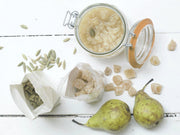 Le Parfait | Super Jars, 1.5L, showcased with fresh pears, crystallized ginger, and cardamom pods, highlighting their use for preserving seasonal harvests.