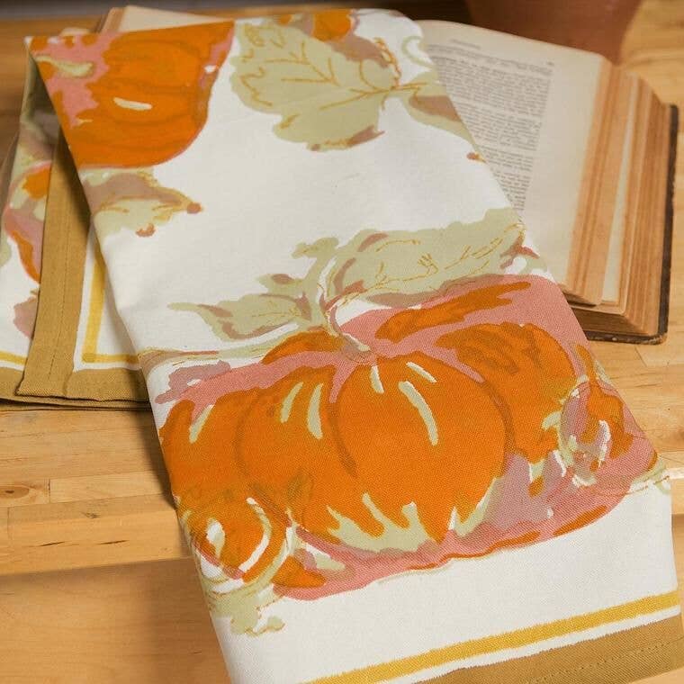 Couleur Nature - Pumpkin Orange/Mustard Tea Towels - Set of 3