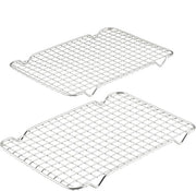 Hestan Provisions OvenBond Tri-Ply Bakeware Half Sheet features two stainless-steel wire cooling racks with short legs, ideal for even cooling of baked goods.